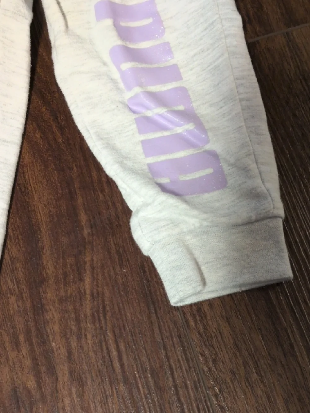 Puma Kids Two-Piece Set in Lilac, Yellow, and Heather Gray - Picture 2 of 3